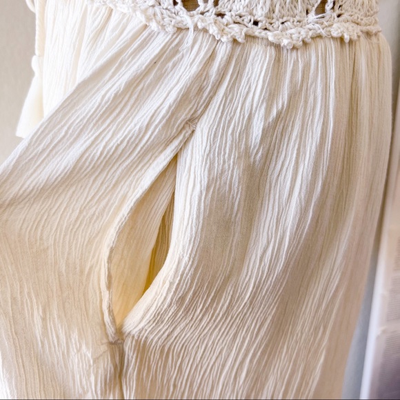 AMERICAN EAGLE Cream Crochet Bohemian Romper - Picture 8 of 16